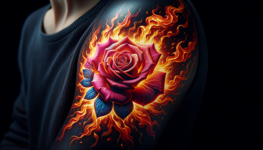 Significato del tatuaggio con rosa in fiamme: simbolismo e ispirazioni design