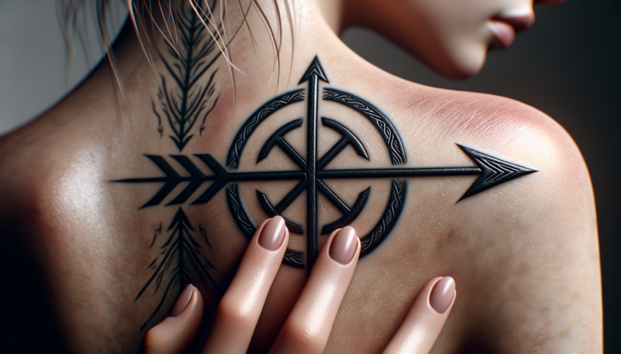 Significato del Tatuaggio con Runa Inguz e Freccia: Simbolismo Antico e Moderno