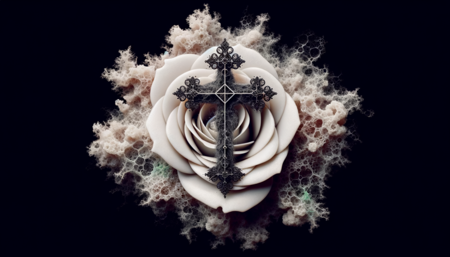 tatuaje cruz invertida con rosa significado