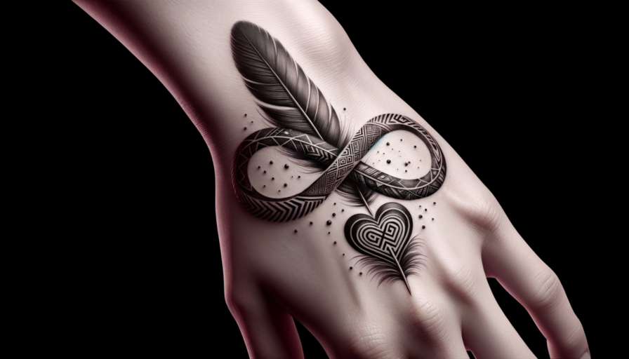 Significato del Tatuaggio Infinito con Cuore e Piuma