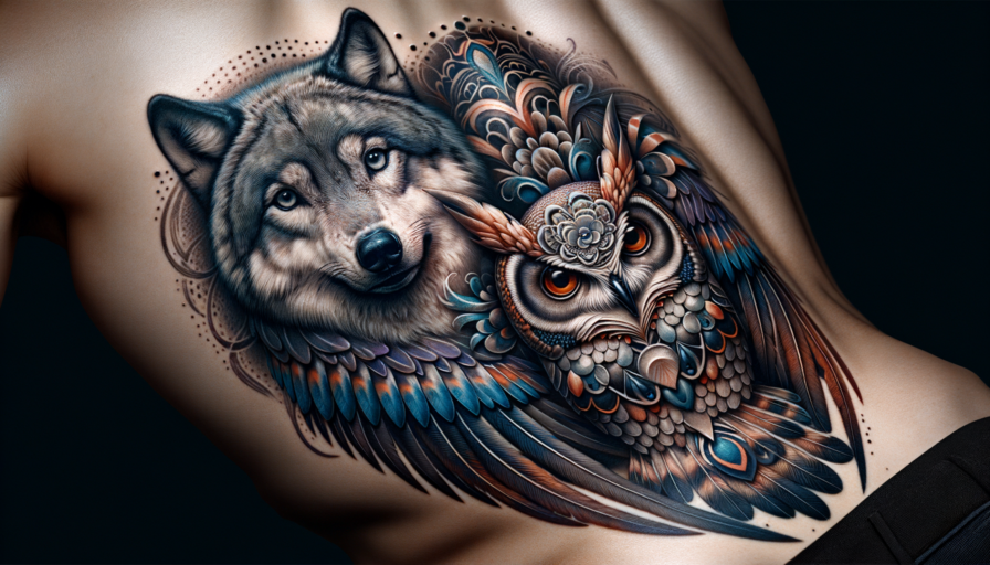 tatuaje lobo y búho significado